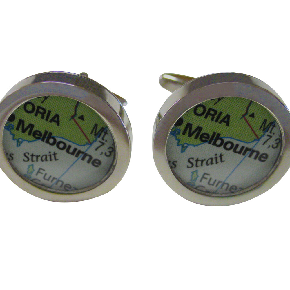 Melbourne Australia Map Cufflinks
